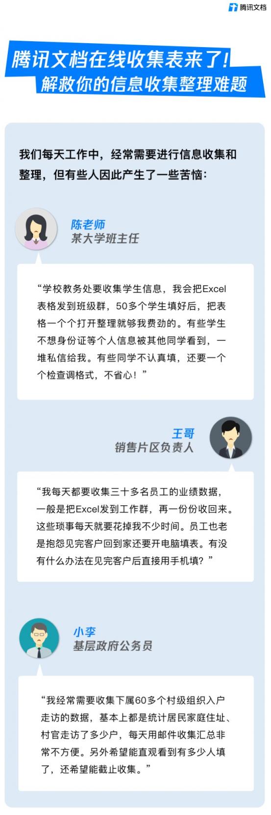 騰訊文檔在線收集表來了！解救你的信息收集整理難題