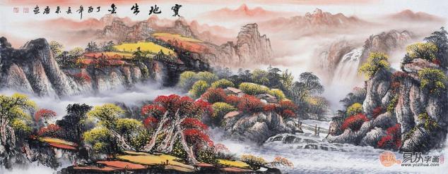 辦公室掛風(fēng)水畫(huà)裝飾，宋唐手繪國(guó)畫(huà)美麗雅致風(fēng)水順暢！