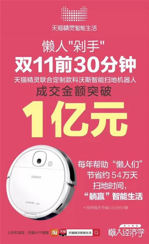 科沃斯機(jī)器人雙十一全渠道成交額超7億 兩大爆款單品攜手破億