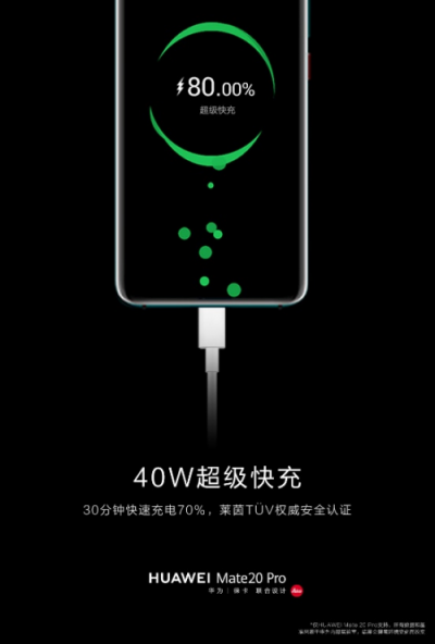 手機(jī)充電太費(fèi)時間？華為Mate 20系列40W快充讓你快速“回血”