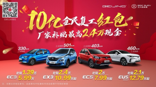 續(xù)航501km只要10.99萬，抄底BEIJING-EX3就趁現(xiàn)在！