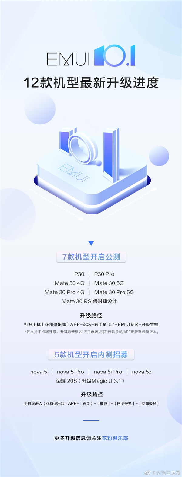 5款機型嘗鮮！華為nova 5系列開啟EMUI 10.1內(nèi)測招募