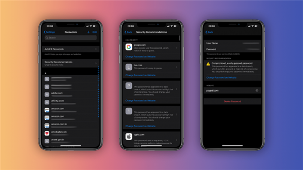 iOS 14中蘋果加強安全管理：對可能會遭泄的弱密碼發(fā)出警告