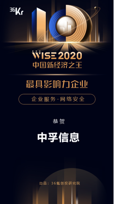 打造信創(chuàng)領(lǐng)先品牌，中孚信息獲評36氪「2020最具影響力企業(yè)」