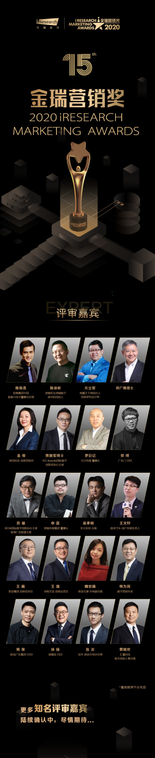 2020金瑞營(yíng)銷獎(jiǎng)iResearch Marketing Awards評(píng)委陣容公布