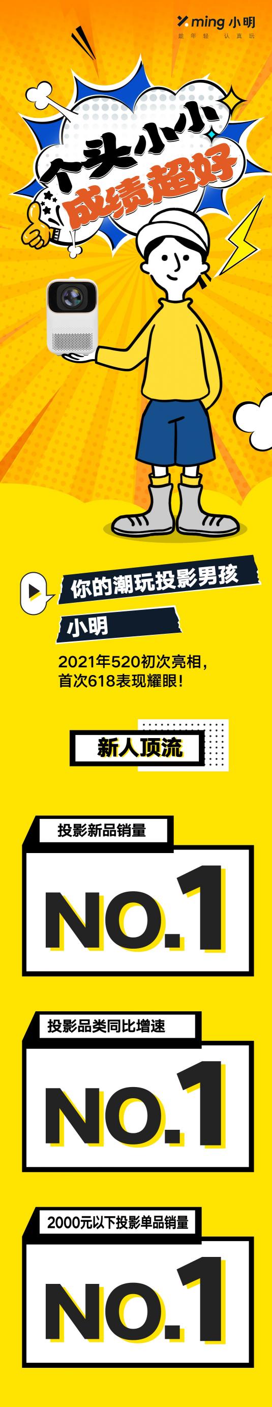 潮界頂流 首秀即王者 小明 Q1 迷你投影儀618包攬多項桂冠