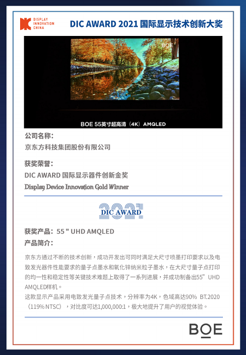 DIC 2021 顯示技術(shù)及應(yīng)用創(chuàng)新展在滬啟幕！DIC AWARD獎(jiǎng)項(xiàng)揭曉，這些顯示企業(yè)摘得桂冠！