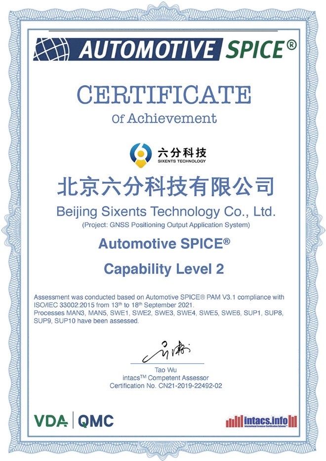 六分科技通過Automotive SPICE L2級(jí)認(rèn)證