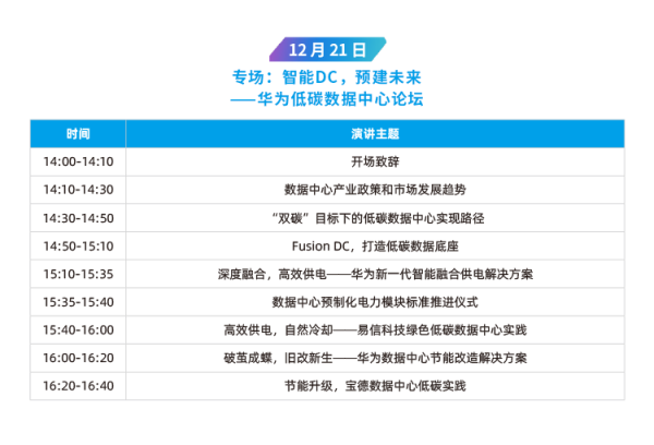 IDCC2021 智能DC，預(yù)建未來 華為低碳數(shù)據(jù)中心論壇