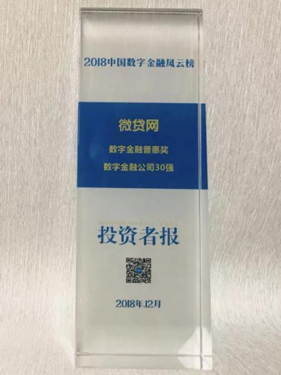 發(fā)力汽車金融領(lǐng)域  微貸網(wǎng)斬獲“2018數(shù)字金融公司30強(qiáng)”等兩項(xiàng)大獎(jiǎng)