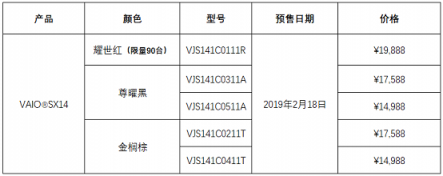 新款VAIO SX14京東預售開啟 窄邊4K大屏輕至1公斤