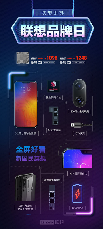 “機(jī)渴難耐”卻不知選哪個品牌？超品日聯(lián)想Z5s首降100熱銷中