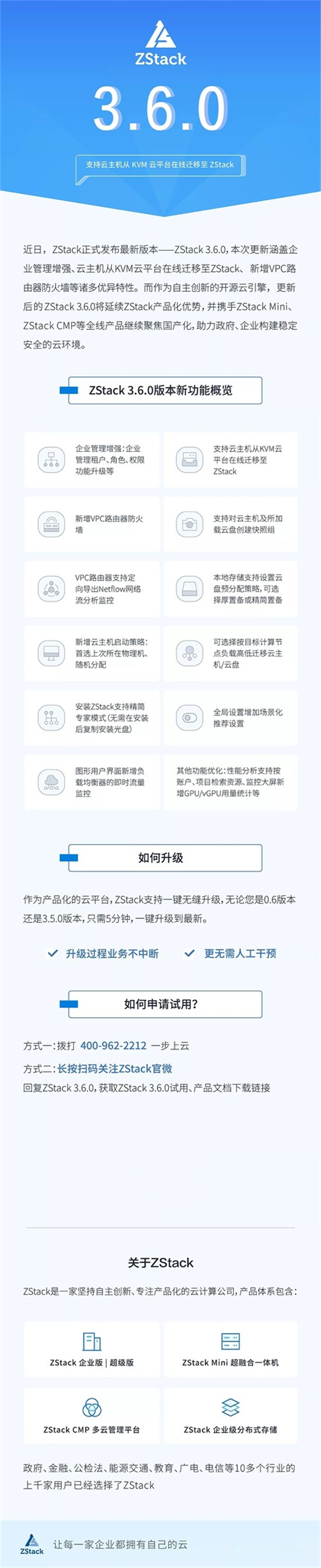 ZStack 3.6.0，支持云主機從任意KVM云平臺在線遷移至ZStack