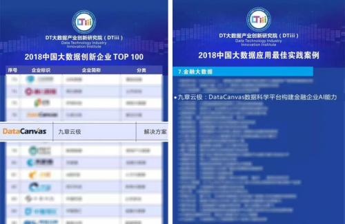 DataCanvas九章云極入選中國大數(shù)據(jù)行業(yè)應(yīng)用TOP Choice 2019