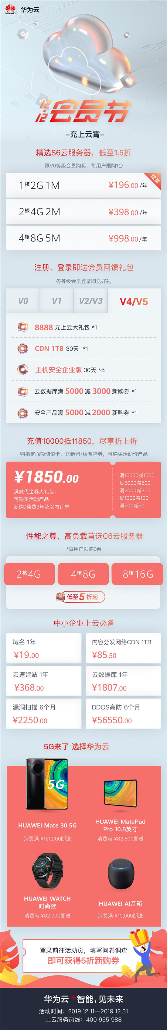 華為云年末回饋，12.12會(huì)員節(jié)與百萬(wàn)用戶共享云上福利