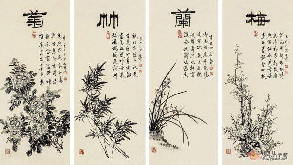 客廳內(nèi)掛什么字畫好，吉祥又有品的名家石開花鳥畫匯總