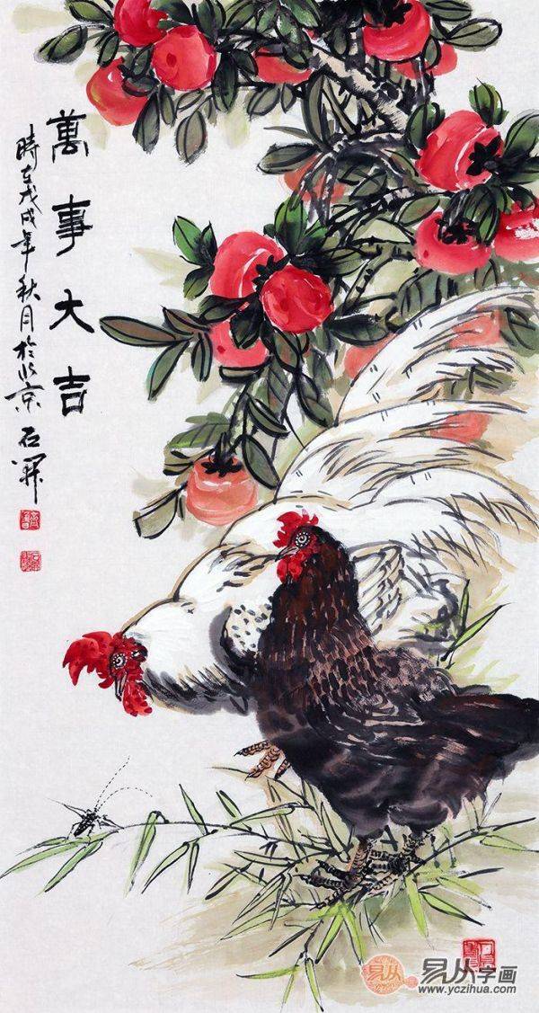 進(jìn)門口玄關(guān)掛什么畫，吉祥富貴花鳥畫就選這些