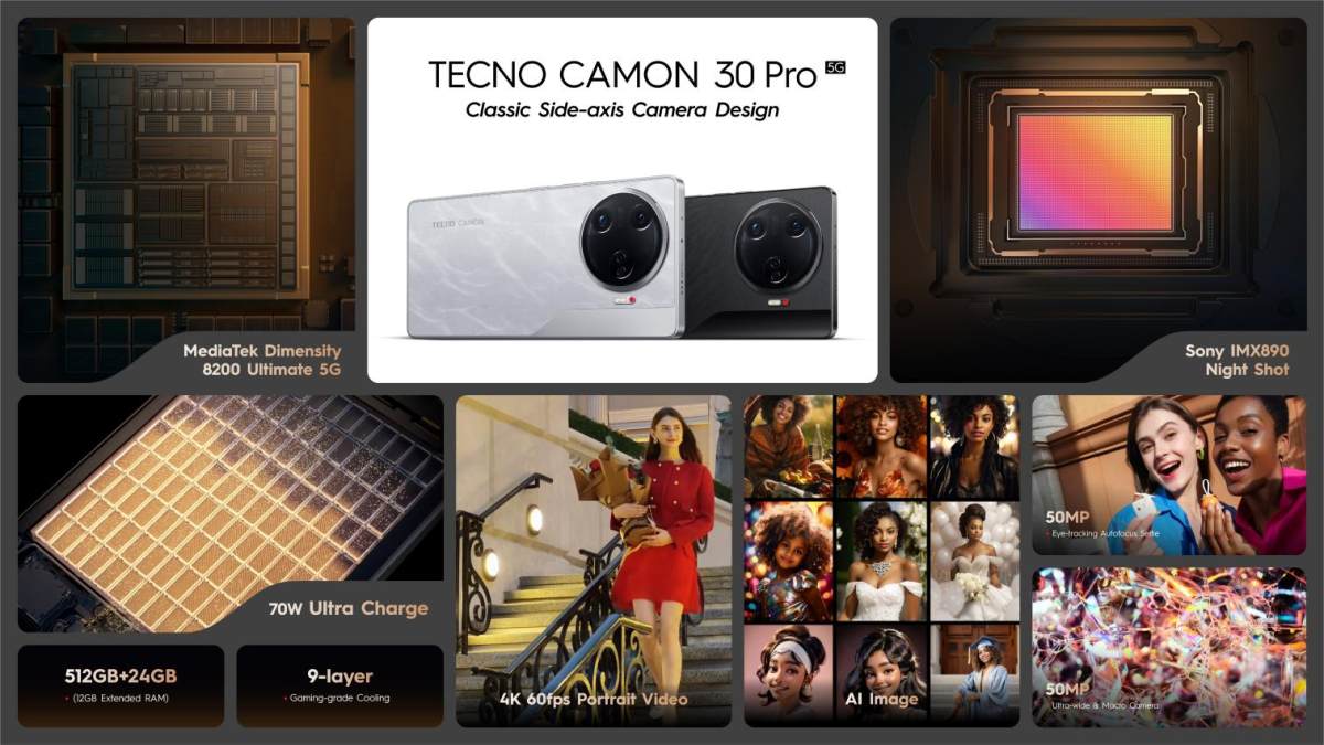 TECNO發(fā)布CAMON 30系列，AI加持專業(yè)影像和非凡設計，成就每一幀的耀眼主角