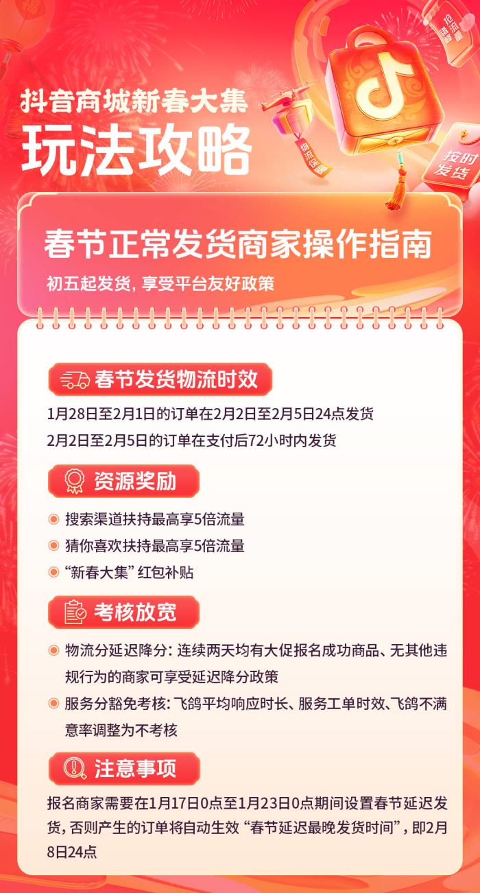 春節(jié)好貨正常發(fā)！「抖音商城新春大集」多元扶持全解析，物流保障成亮點